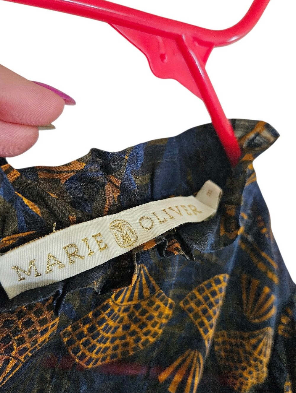 Marie Oliver Daphne Blouse In Midnight Leaf - Picture 3 of 8